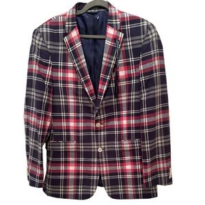 NWT Tommy Hilfiger 100% Cotton Plaid Blazer. Size L40